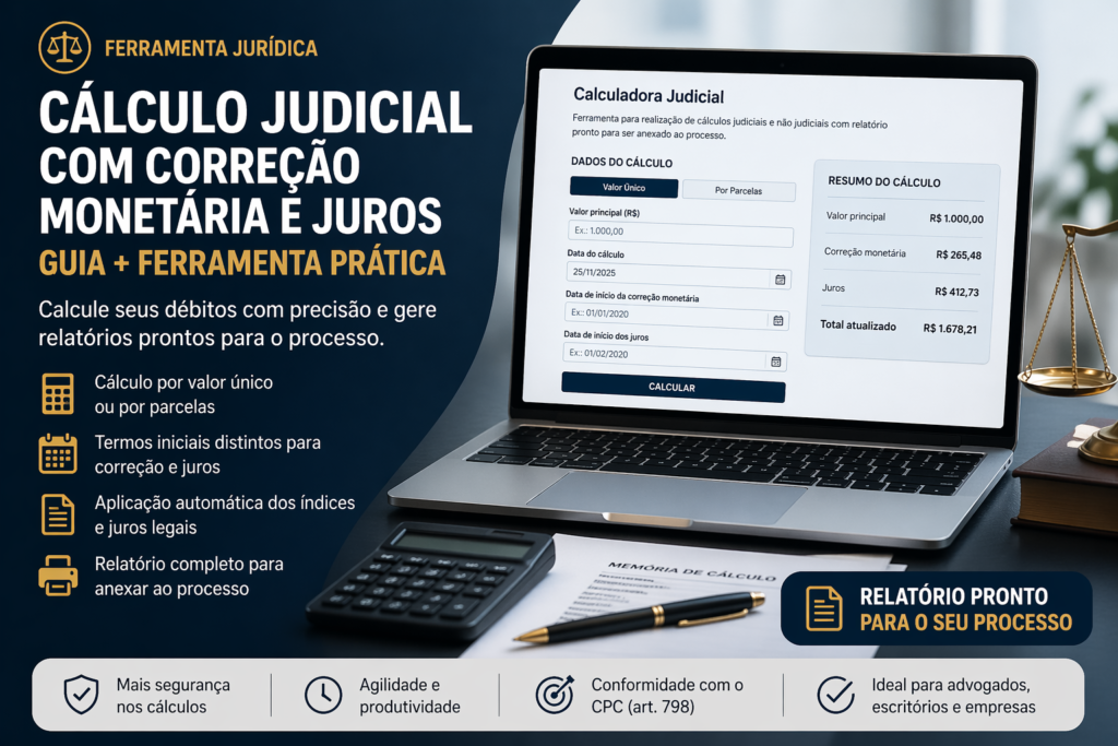 Cálculos judiciais - guia prático + ferramenta